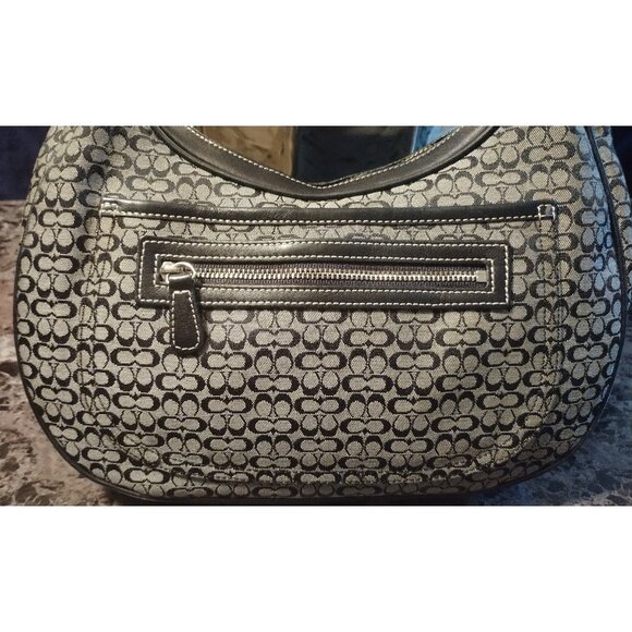 Coach - Authentic Black & Grey Signature Soho Hobo Handbag - Picture 3 of 6